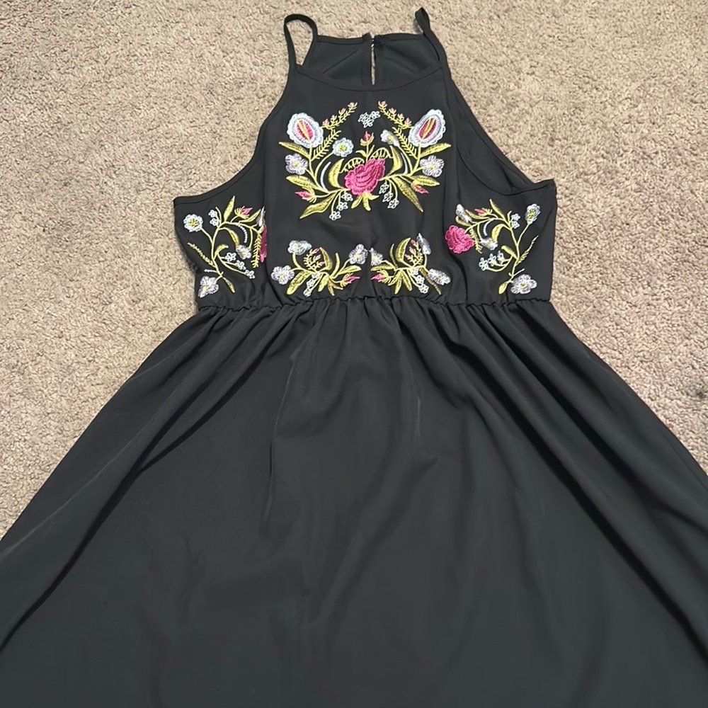 Black halter dress